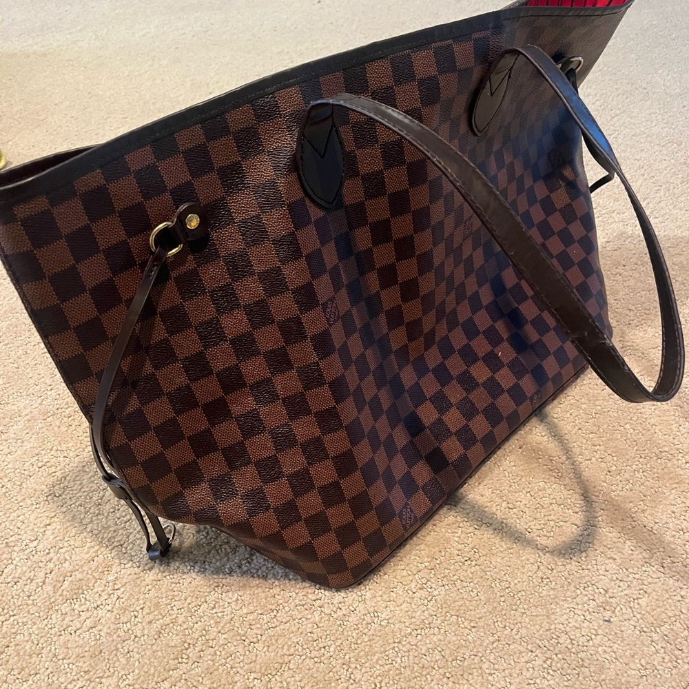 Checkered Brown Tote Bag